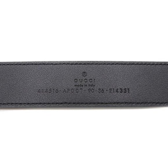 Gucci Leather Slim Black with Double G Buckle 90 36 414516 (Sku 6910) Belt